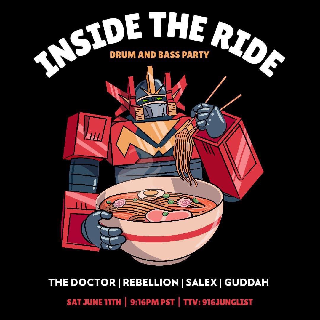 djsalex's tweet photo. Saturday gonna get ROWDY #InsideTheRide #dnb #916junglist @twitch #sirenproject @SirenProjectOrg https://t.co/2Ihf2LvafT