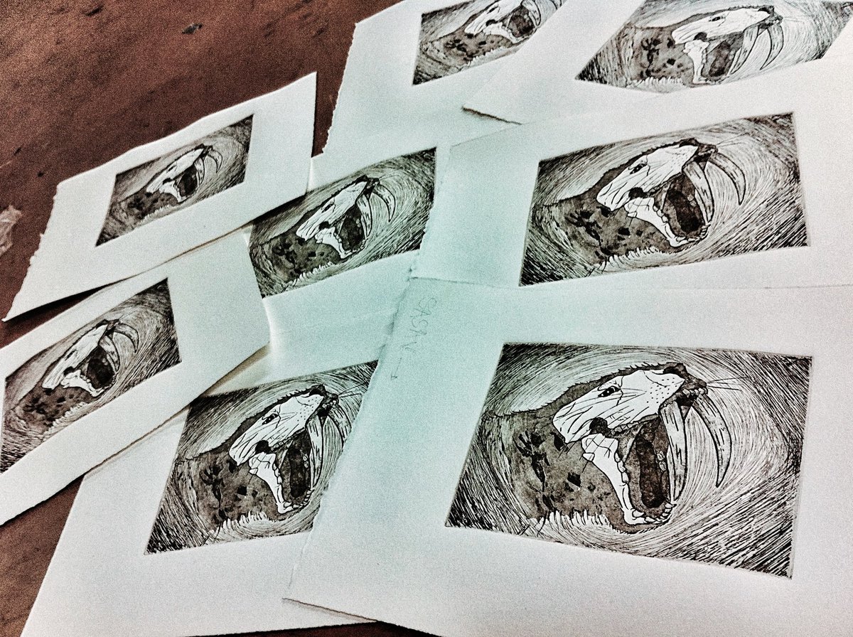 Gm fam ☀️🤍☀️
Enjoy the weekend! 🌟☁️
Becareful for the virus 🦠
(Lagi pilek) 🥲
#etching #traditionalprint #sabertooth