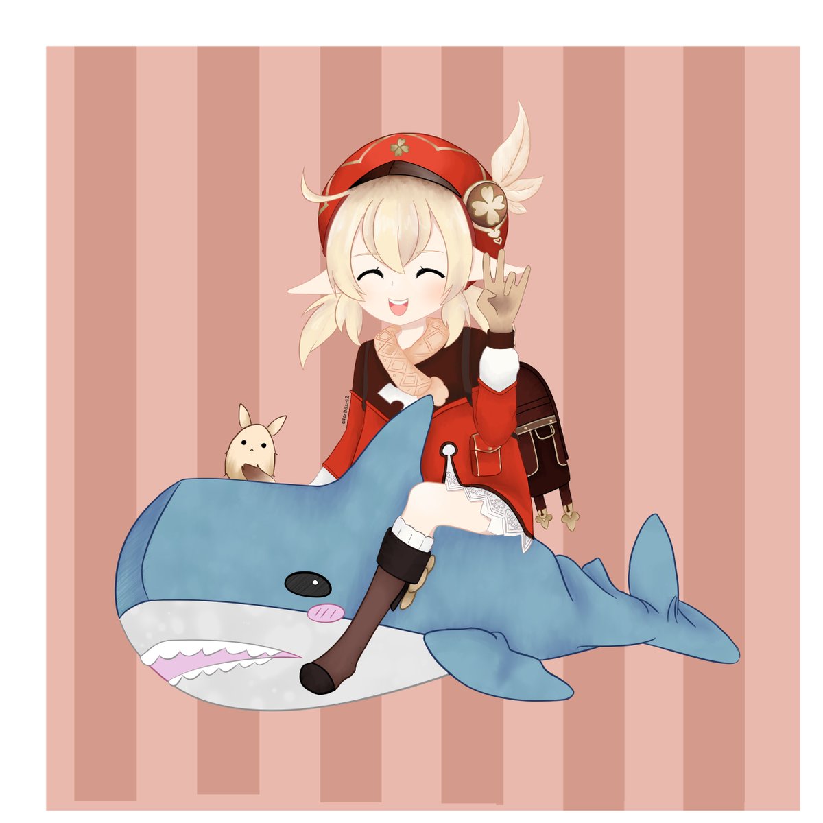 acerbase12's tweet photo. Onwards! Klee on Blahaj ft. Klee Cooging! 
Request from @Fawwwwwzi 

#GenshinImpact #Klee #Blahaj https://t.co/NuoMwnHM96