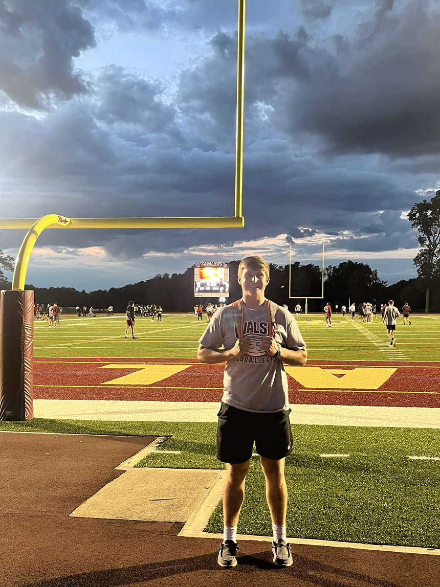 evanstrenton64's tweet photo. Thank you @WalshUFootball for the invite to the camp tonight. Learned a lot and got to speak with a lot of great coaches! @CoachAshreff @CoachFank1 @ironmenfb @apPrep https://t.co/9Y1M32aEvX
