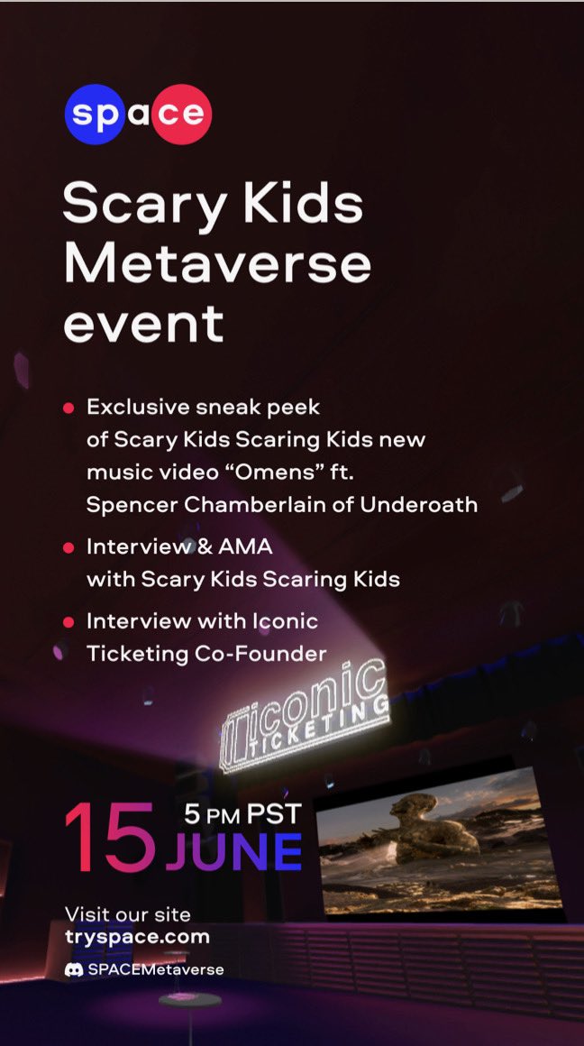 Join us Wednesday June 15th 5pm PST featuring a live @scarykidsscaringkids interview + a music video premiere for our song “Omens” ft Spencer Chamberlain of Underoath. All you need is a phone, tablet, computer, or your own VR headset.
