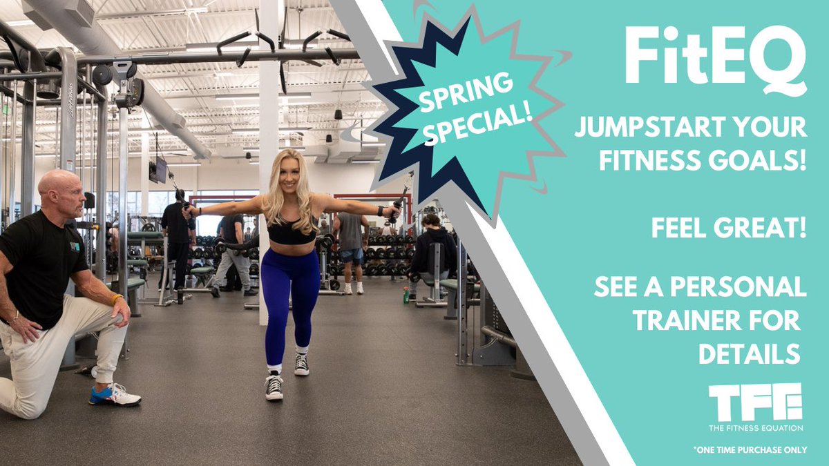 TFEquation's tweet image. FitEQ Spring Special💪🏾
Summer Bodies are made in the Spring! Don't waste any time! Summer is just around the corner! Get a Fitness Assessment &amp;amp; 3 Training Sessions to JumpStart you on the way to your fitness goals🏋🏽‍♂️  See any Personal Trainer for details!! #trainer @OneLoudoun