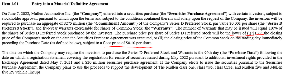 DilutionTracker's tweet photo. $MULN planning to reload on more cashless warrants and preferreds.

Latest 8-k shows potential issuance once shareholders approve. 

Preliminary proxy out for vote on increasing authorized to 2.25B shs and approval of stock issuance above exchange cap.

#fridayfilingdump https://t.co/zgGwQm3x3u