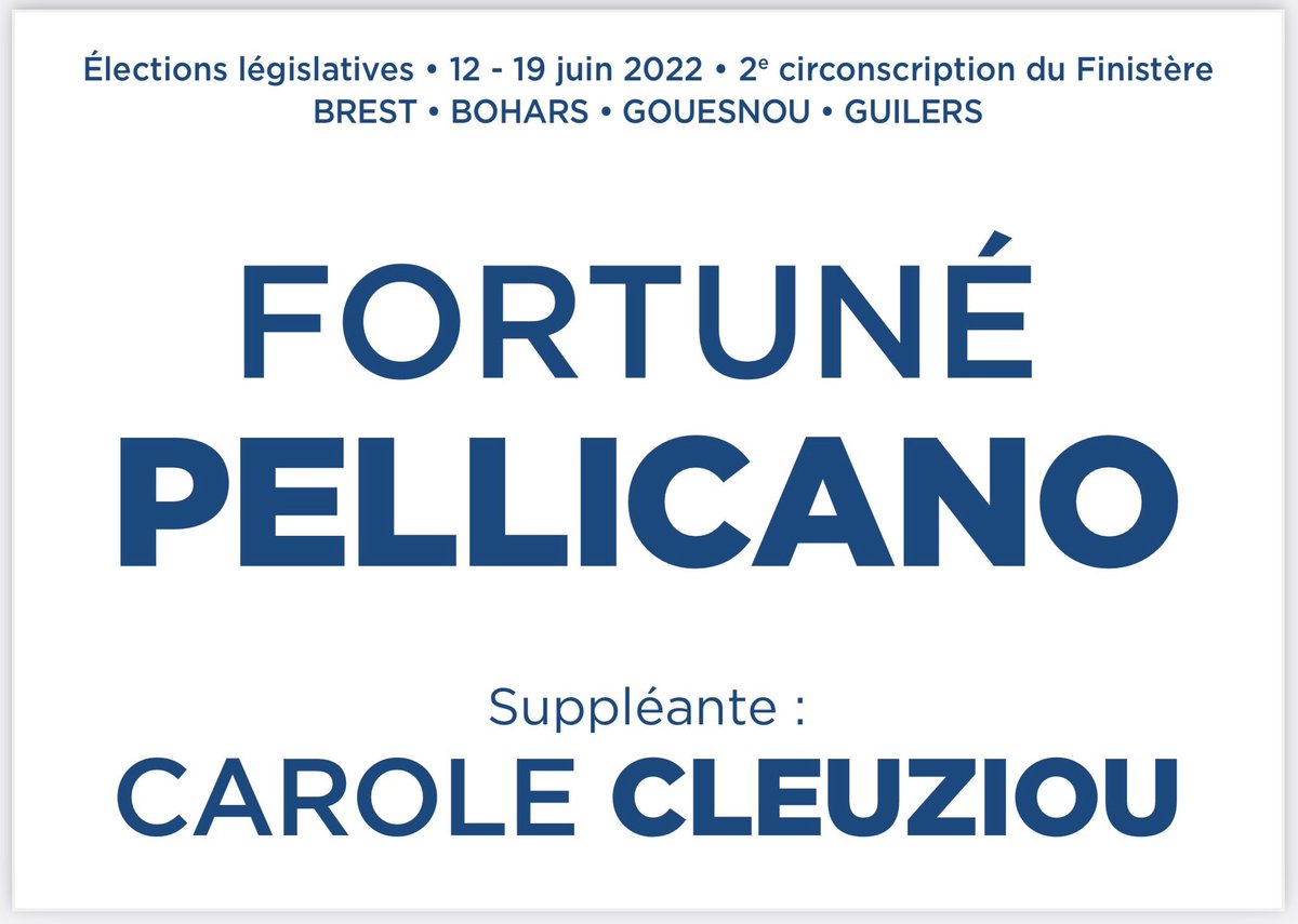 Dimanche prochain, votez <a href="/FortunPELLICANO/">Fortuné PELLICANO</a> . À Brest tapez le candidat numéro 10, à Guilers, Gouesnou, Bohars, glissez ce bulletin dans l’urne.