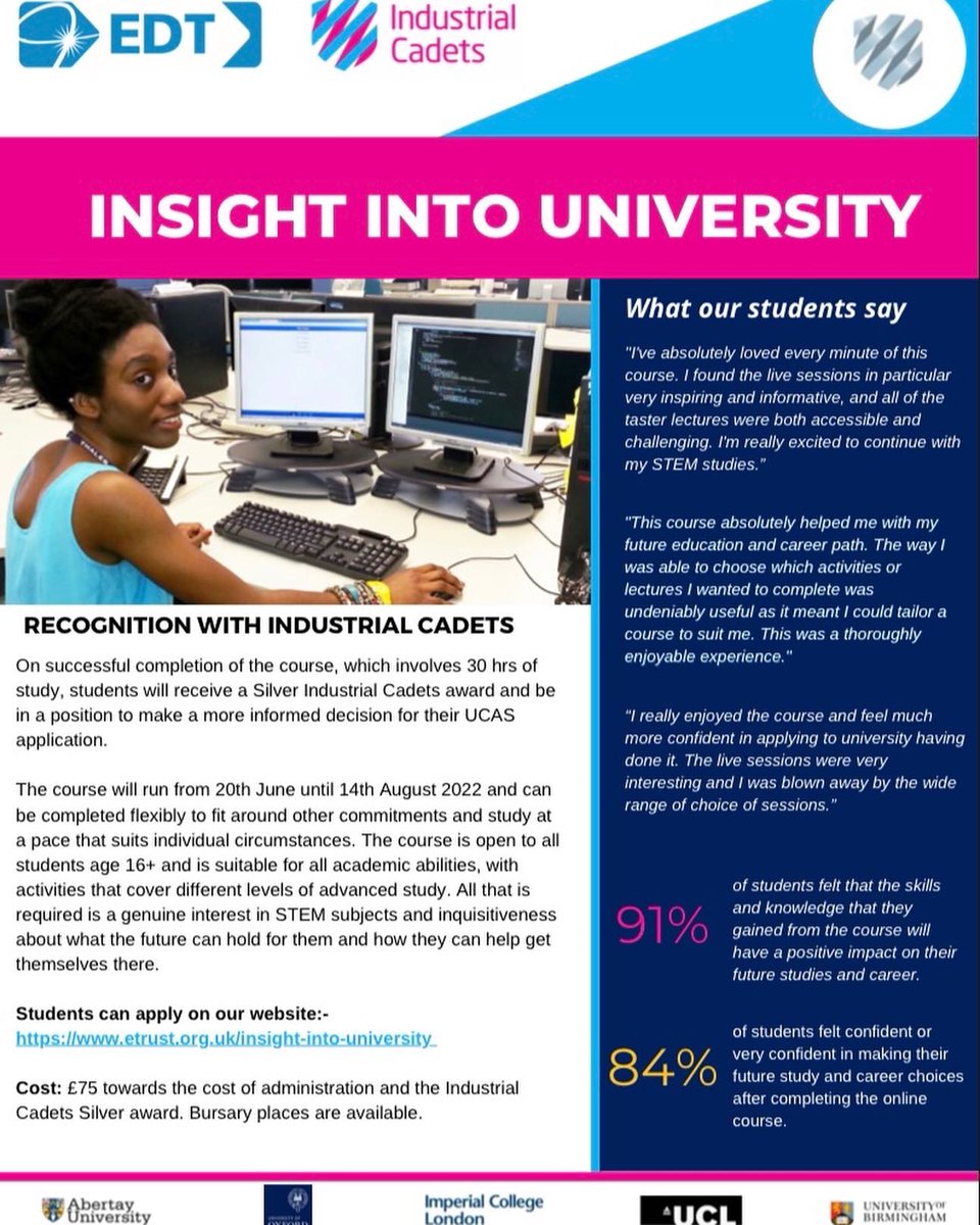 JOASixthForm's tweet photo. ⚜️Y12 OPPORTUNITY

In Y12 and interested in studying a STEM subject at university?
 
That’s anything Science, Technology, Engjneering and / or Maths related…

This might be for you 👇

https://t.co/SLaCtAI8dA

@Joa_official @JOA_Futures https://t.co/dAkzsnLoyw