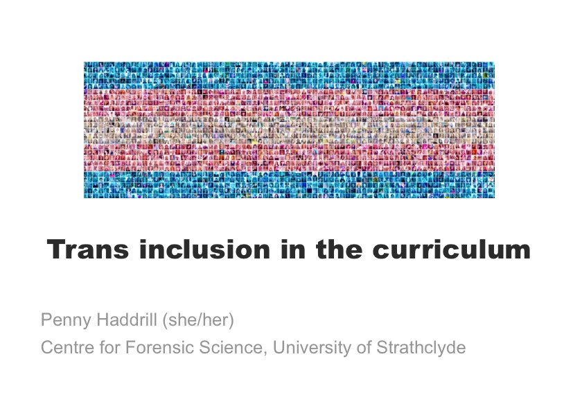 pennyhaddrill's tweet photo. Thank you to @transeduCOP for a brilliant conference on supporting trans and gender diverse students and staff, it was a privilege to deliver a workshop on trans inclusion in the curriculum alongside such amazing speakers and attendees #TransEdu https://t.co/d9iMnxr01L