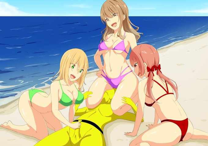 水着お姉さんに顔面騎乗されるイエロー