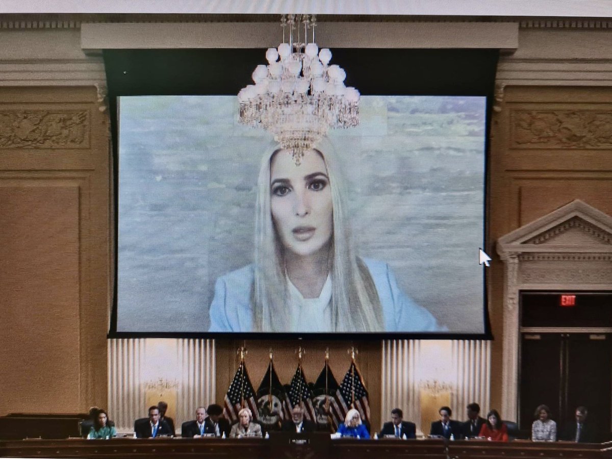 Ivanka with a chandelier diadem is giving blonde <a href="/Cher/">Cher</a>. Do you believe in life after lies?