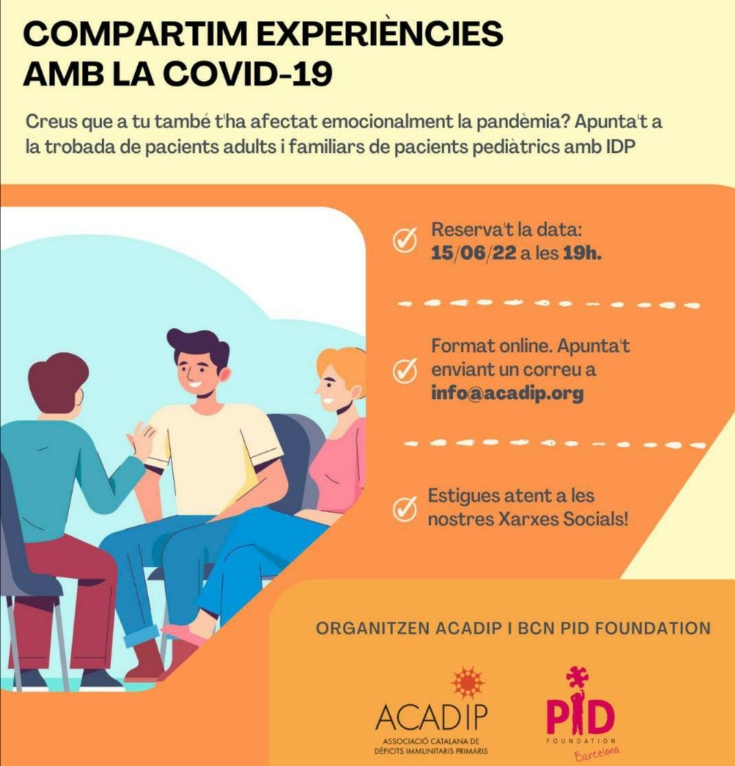 ACADIP (@acadip) on Twitter photo COMUNICAR LES NOSTRES VIVÈNCIES POT AJUDAR-TE A TU I ALS ALTRES!
"D'un dia per l'altre penses: i ara què, porto al meu fill a l'escola? Anem a sopar a un restaurant? Tinc por, però també moltes ganes de normalitat"
Si et sents identificat inscriu-te <a href="/bcnpidfound/">BCN PID Foundation</a> COMUNICAR LES NOSTRES VIVÈNCIES POT AJUDAR-TE A TU I ALS ALTRES!
"D'un dia per l'altre penses: i ara què, porto al meu fill a l'escola? Anem a sopar a un restaurant? Tinc por, però també moltes ganes de normalitat"
Si et sents identificat inscriu-te <a href="/bcnpidfound/">BCN PID Foundation</a>