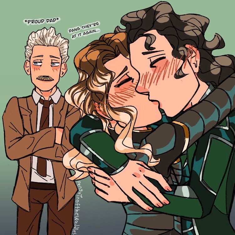 #sylkiweek day 6!!

Prompt: s 2 predictions and headcanons 

Mobius is totally gonna third wheel them s 2 loll

#sylkiweek2022 #sylki #loki #sylvie #lokifanart #mcu #mcufanart #MarvelStudios