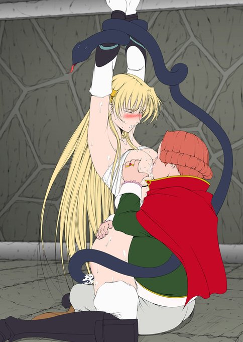 今日の一枚も昔描いた #ワーズワース の18禁同人漫画「シャロンと愉快な仲間達2」の作業中の画像。
ほぼ最後ら辺のデブなテッシオのおっさんと触手燃え～な所。😊
テッシオも差分で触手も差分で更に脱衣で色々めんどくさかった記憶…😵‍💫
そう言えば同人完成後にこの絵でおまけ差分を作ってますね。😉 