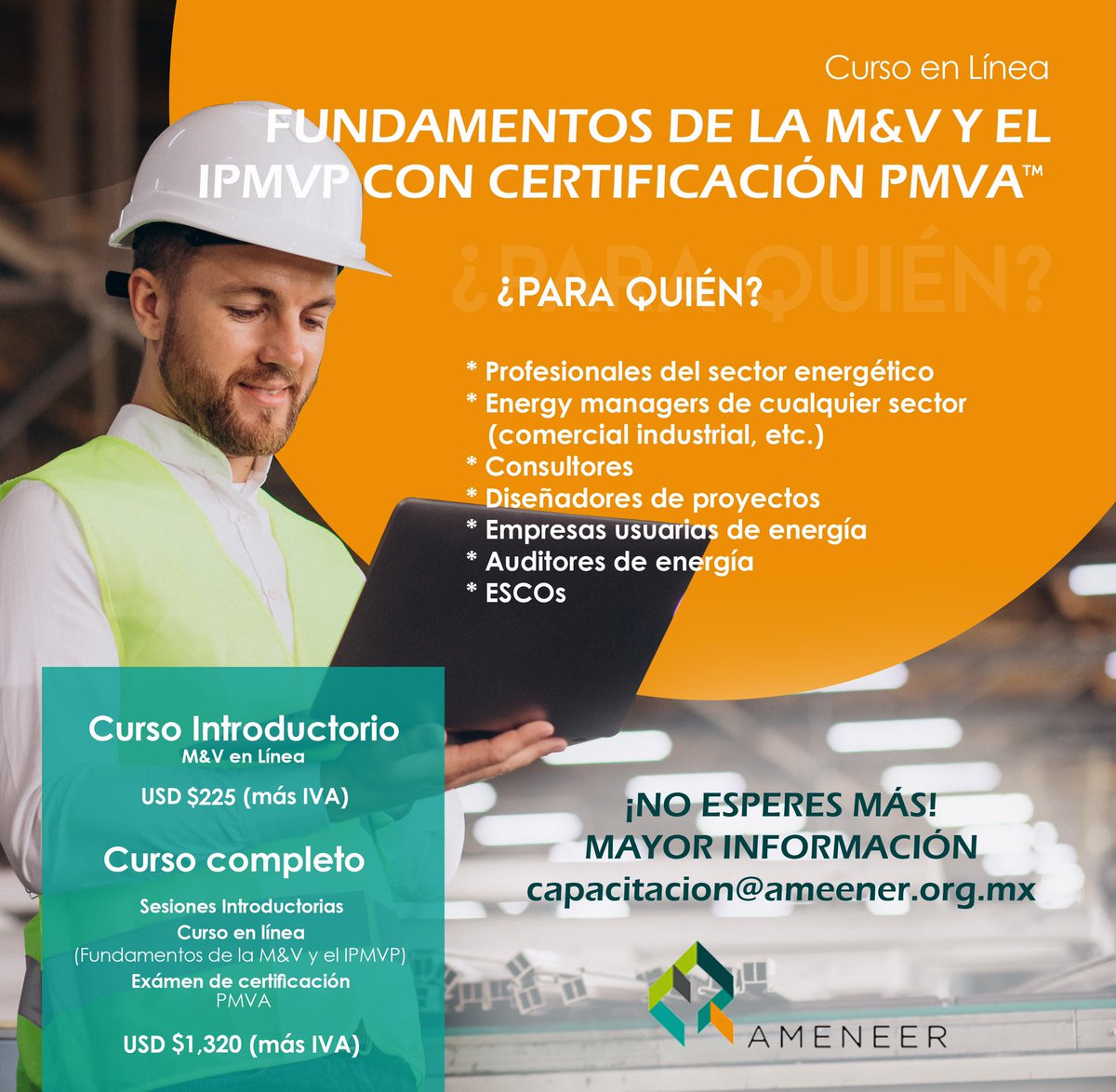 AAmeneer's tweet photo. #Recordatorio de viernes 🙌
🗓14 y 15 de junio iniciamos con el #CursoenLínea fundamentos de la M&V y el IPMVP.
🗓 4, 6, 8, 11 y 13 de Julio Fundamentos de la M&V y el IPMVP con certificación PMVA.
Para mayor información revisa nuestra sitio web LINK EN BIO
@CONUEE_mx https://t.co/xVWvqbN81P