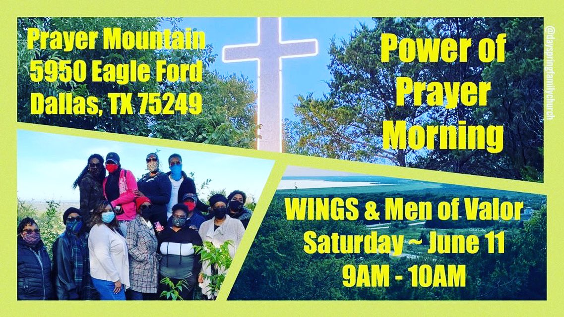Hello DFC Family!!!! Brothers &amp; Sisters and Family &amp; Friends (open to all) we are so excited to see you in the morning at Prayer Mountain at 9AM! Will you please join us for an hour of prayer and fellowship at the cross?