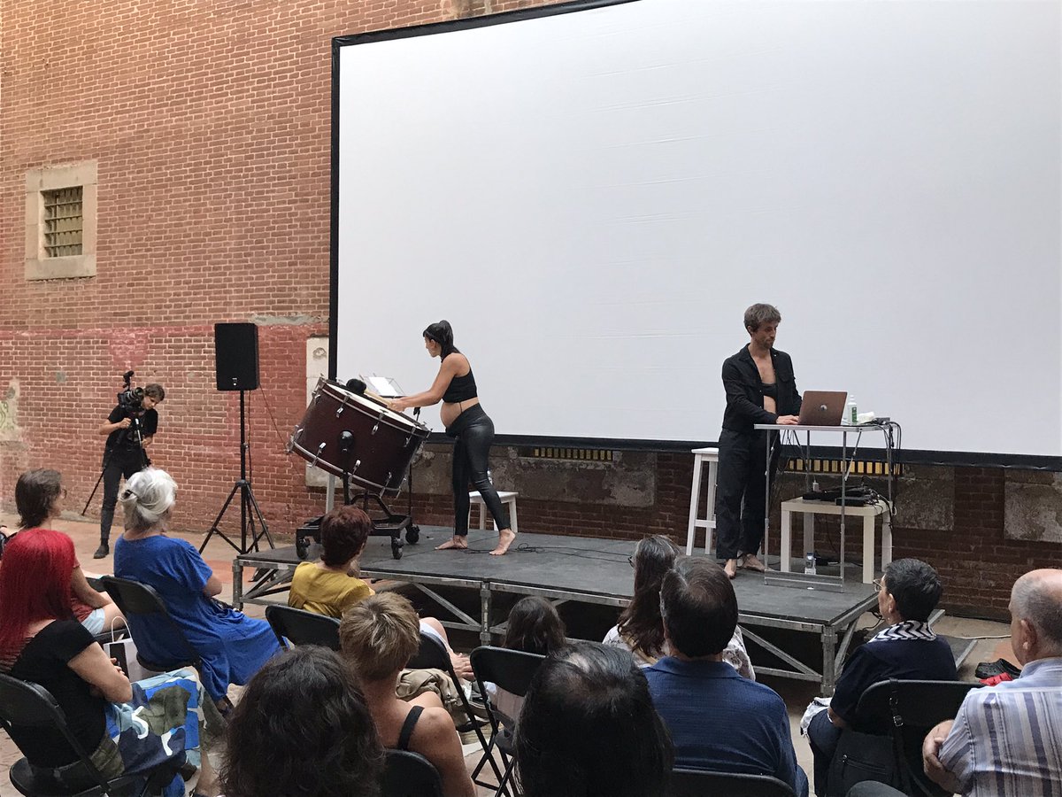 macmataro's tweet photo. #CONCERT 
@moonribas &amp; Quim Girón | The Pregnancy Sense. Concert d’una família cyborg 🤖 
Gràcies a tots i totes per venir i seguir els ritmes dels bombos, dels cors i dels moviments sísmics 🪘🌋🫀 Activitat en el marc d’@ISEA2022Bcn 🖇 https://t.co/NBuxm9y9sI