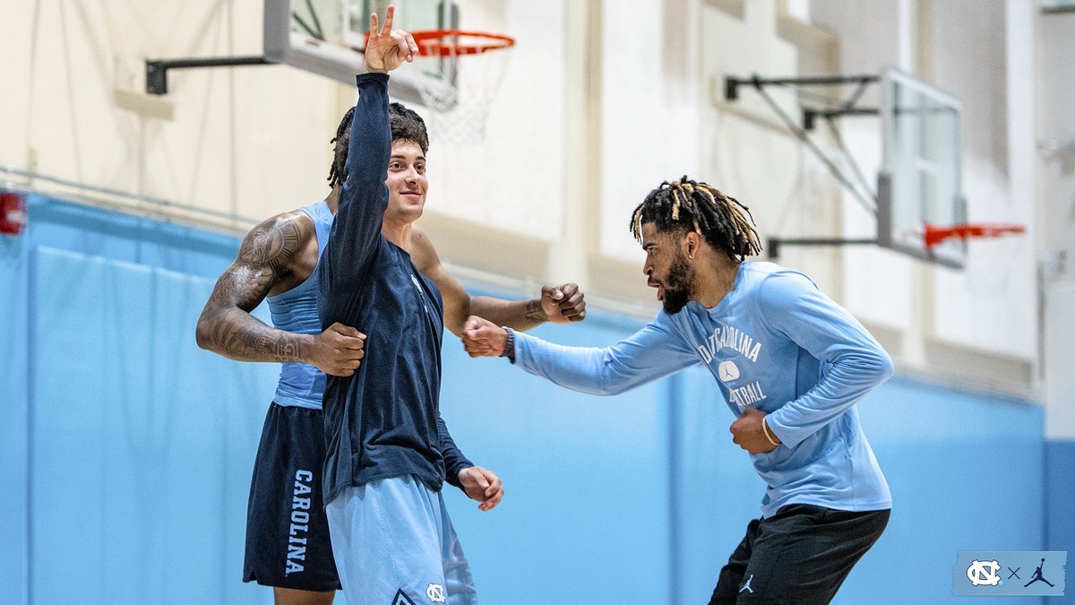 UNC_Basketball's tweet photo. Backcourt grind. https://t.co/hauKazK0zp