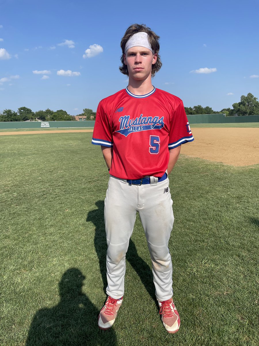 F: <a href="/MustangsDallas/">Dallas Mustangs</a> Randle 3, 9 Dudes Baseball 1
PoG: <a href="/MelsonPreston/">Preston Melson</a> 1-2, 2B, 2 RBI
Pitcher: <a href="/SamThomason2023/">Sam Thomason</a> 4 IP, 3K