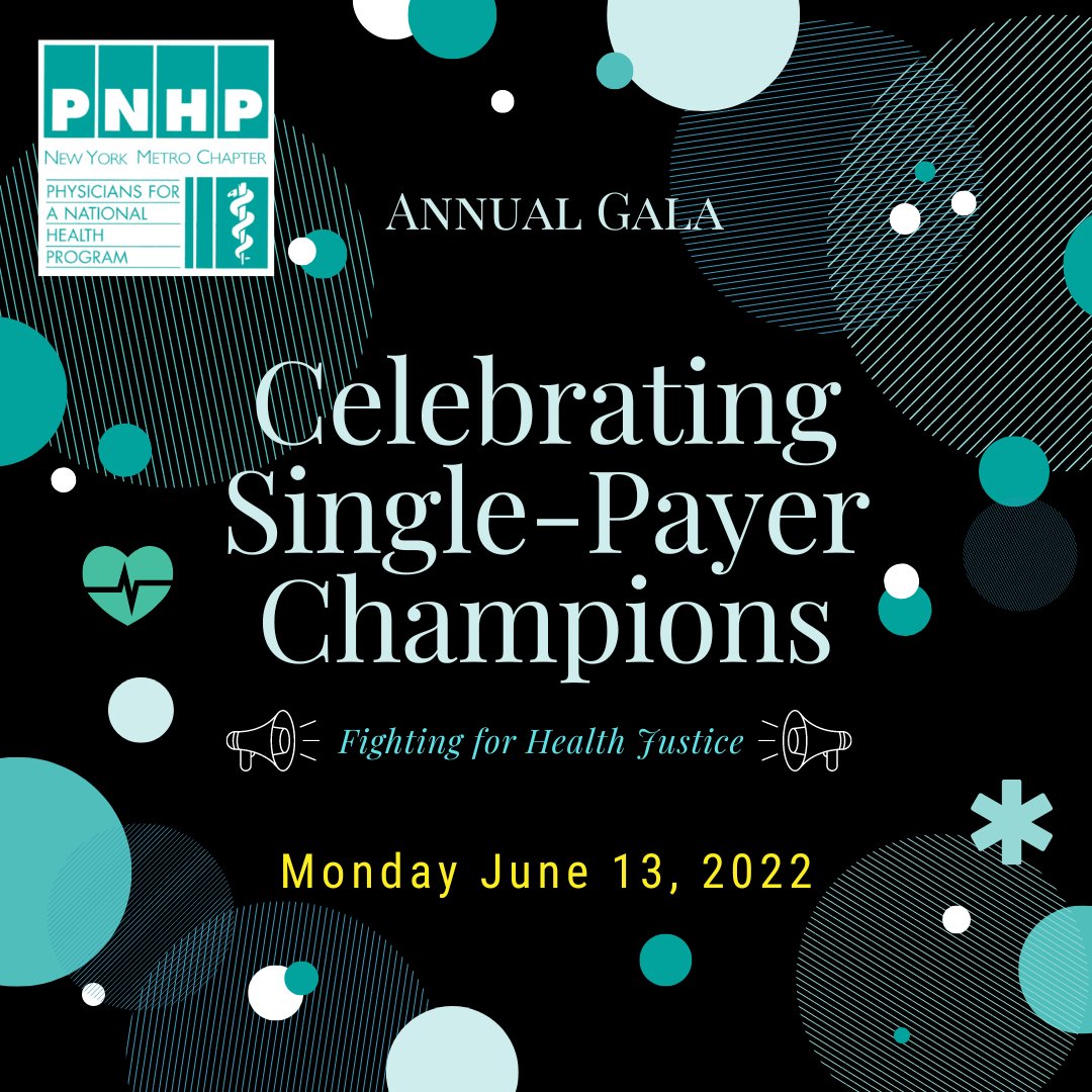 Physicians for a National Health Program 🍎NYMetro (@pnhpnymetro) on Twitter photo Join us MONDAY for our virtual 2022 PNHP-NY Metro Gala Celebrating Single-Payer Champions!
June 13th 7:30PM via Zoom
Honorees: Sen.<a href="/JabariBrisport/">Jabari Brisport</a>, <a href="/nynurses/">NYSNA</a>, Dr. Peter Steinglass & Assembly Member <a href="/DickGottfried/">Richard Gottfried</a>
Don't delay! RSVP: pnhpnymetro.org/gala_2022
#PassNYHealth #M4A Join us MONDAY for our virtual 2022 PNHP-NY Metro Gala Celebrating Single-Payer Champions!
June 13th 7:30PM via Zoom
Honorees: Sen.<a href="/JabariBrisport/">Jabari Brisport</a>, <a href="/nynurses/">NYSNA</a>, Dr. Peter Steinglass & Assembly Member <a href="/DickGottfried/">Richard Gottfried</a>
Don't delay! RSVP: pnhpnymetro.org/gala_2022
#PassNYHealth #M4A