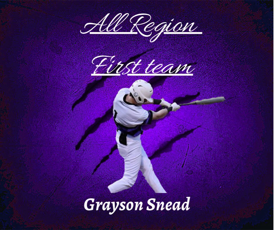 GoBHSBaseball's tweet photo. Congratulations to First Team All Region 6B @GraysonSnead #Cats #Leadoff #GBaby https://t.co/lECFCRFqD9