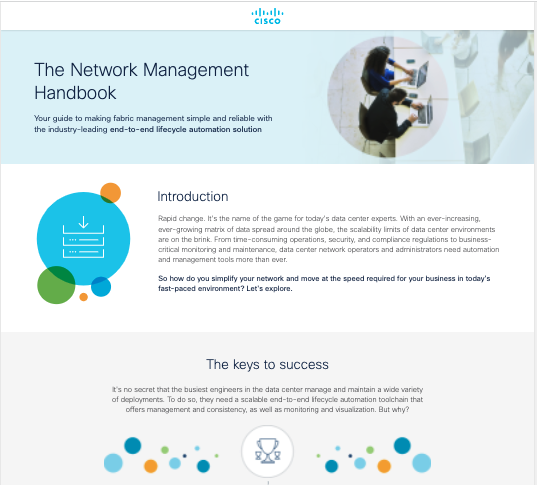 ciscoDC's tweet photo. The Network Management Handbook has everything you need to know about making fabric management simple and reliable.

https://t.co/G06RSW5hYS https://t.co/cS3pkyC5tH