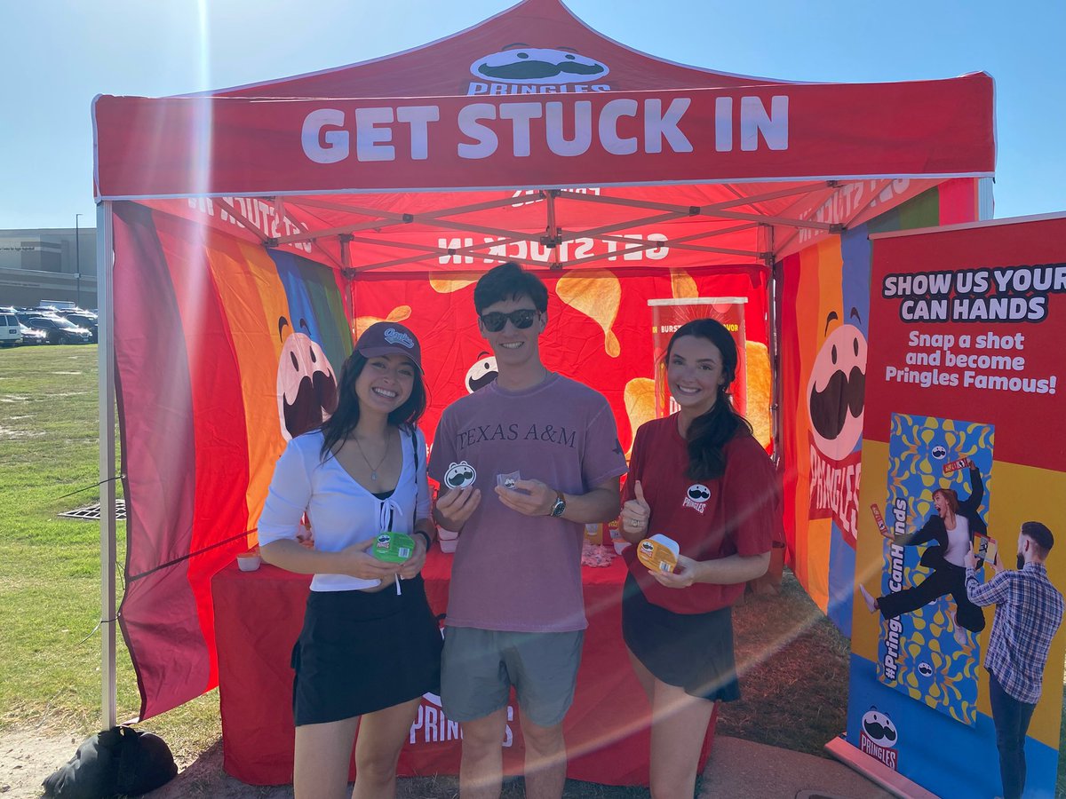 Pringles's tweet image. Hey, @AggieBaseball, we have arrived in College Station! Come see Mr. P at the east entrance of Reed Area. We’ve got #Pringles 😏⚾️