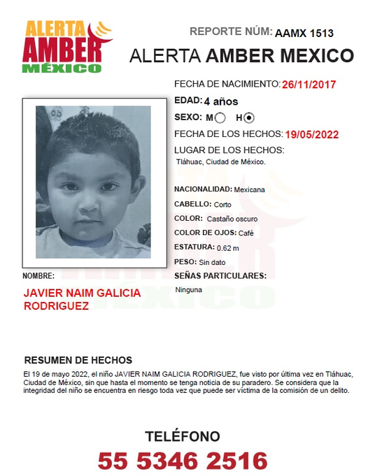#AlertaAmberMx 
Javier Naim Galicia Rodríguez
4 años #Desap 19/05/22
En #Alcaldía #Tlahuac #CDMX RT <a href="/lumendoz/">Lourdes mendoza</a> <a href="/PitaOjedaSoy/">Pita Ojeda</a> <a href="/DoreFerriz/">Dore Ferriz Híjar🇲🇽</a> <a href="/PamCerdeira/">Pamela Cerdeira</a> <a href="/SofiaEnTuRadio/">Sofía Sánchez Navarro</a> <a href="/LaloGonzalezM/">Lalo González</a> <a href="/AnitaLomeli/">Ana Maria Lomeli</a> <a href="/monicagarzag/">Monica Garza</a> <a href="/VielkaTV/">VIELKA VALENZUELA</a> <a href="/Bren_PenaBello/">Brenda Peña</a> <a href="/EddyWarman/">Eddy Warman</a> <a href="/ehiramhurtado/">Hiram Hurtado</a> <a href="/AmberAlertaNoOf/">XxX porn hub 👺</a>