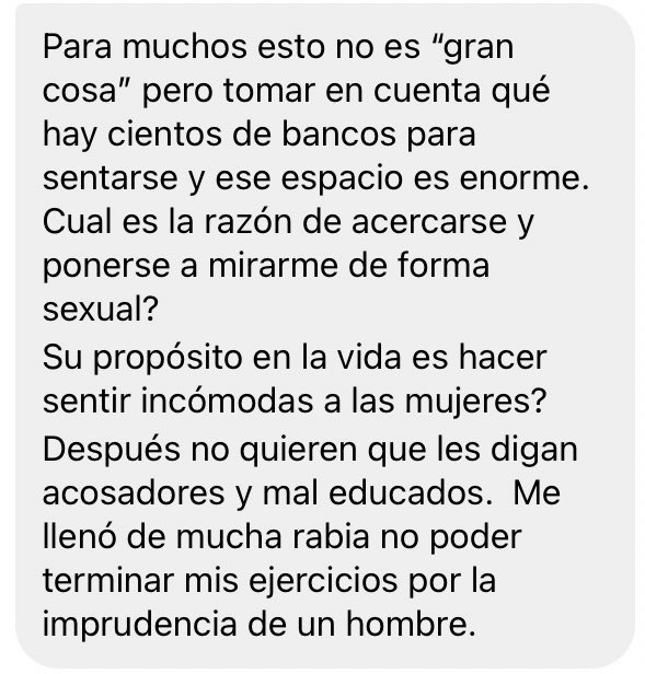 CatcallsofDR's tweet photo. “Me hizo sentir tan incomoda que me tuve que ir”

Para que transcribamos tu testimonio con tiza, solo debes enviarlo al DM sin olvidar incluir el lugar donde ocurrió 📩

Queremos espacios públicos seguros y libres de violencia 😼👊

#acosoesviolencia https://t.co/pP9BIjMuZJ