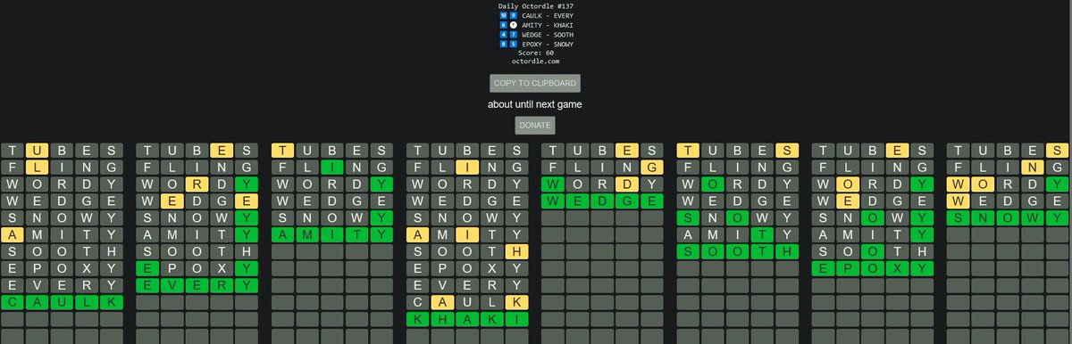 #Spoiler alert! #Octordle fans don't look! You've been warned. The game used 23 different letters today. Still or as a result, I solved it like I do when things go well.