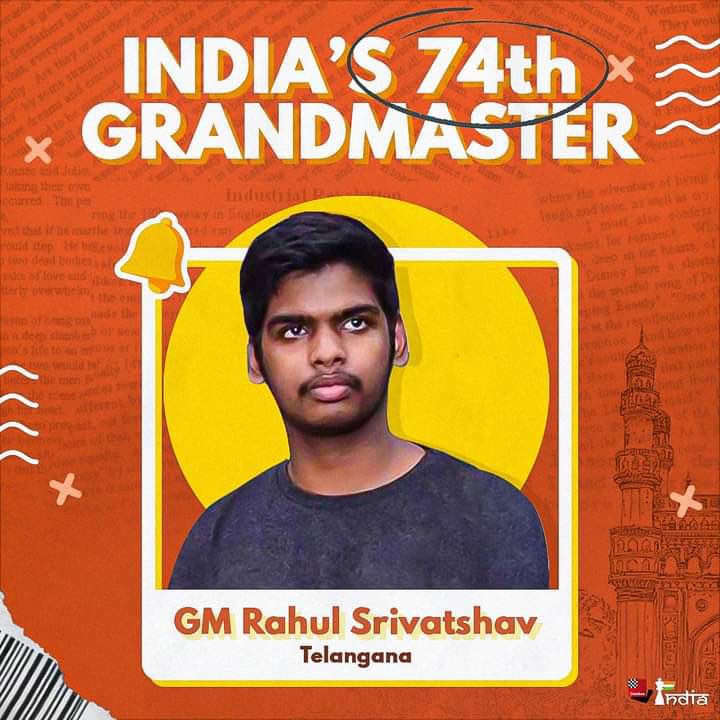 h2eSid's tweet image. GM No.74, The 19 year old Rahul Srivastav adds up to India’s March towards having 100 Grand Masters. 

Heartiest Congratulations to Rahul &amp;amp; Gratitude to his family for supporting him all along this journey. 

A proud Moment! 

#ChessFirst