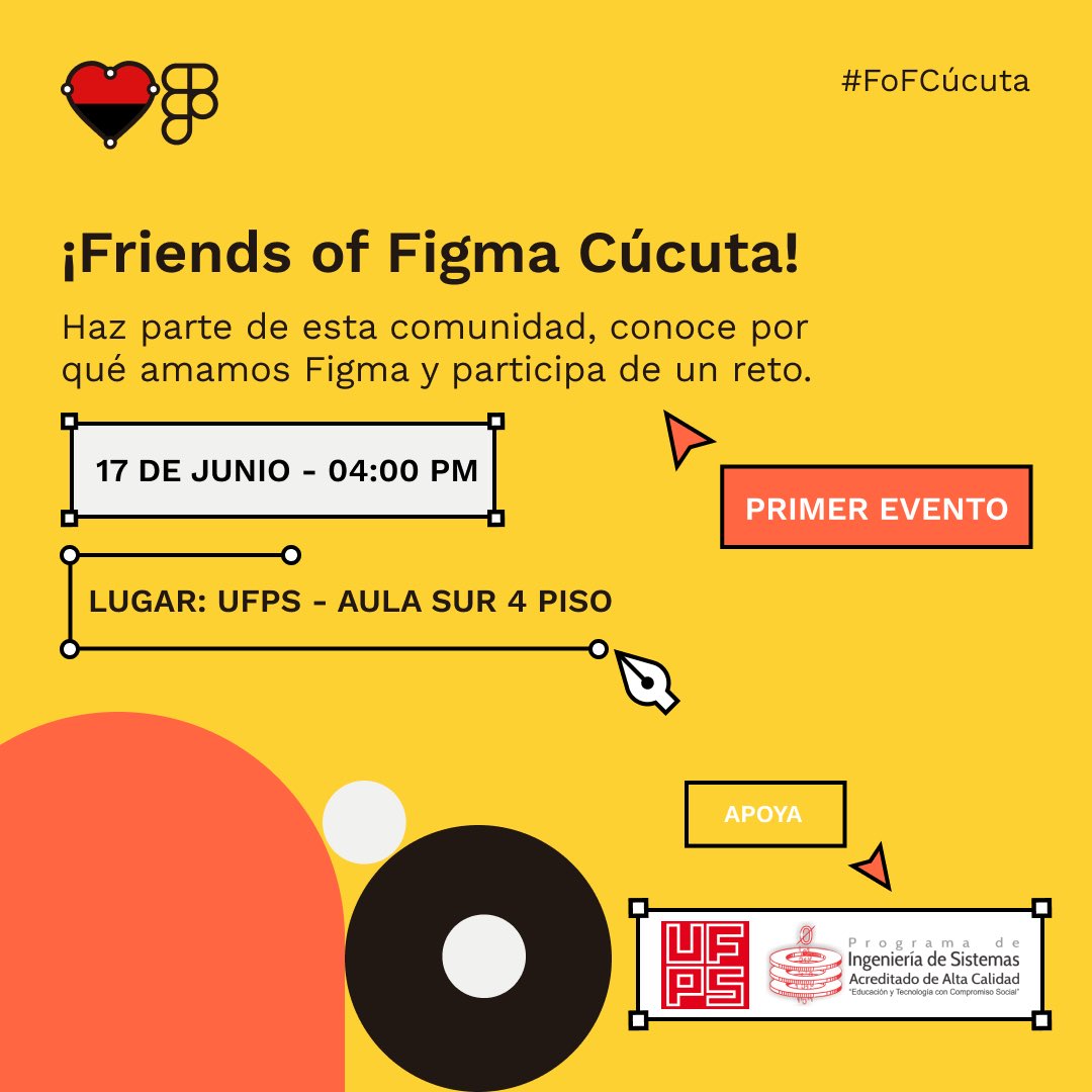 AlbertOrellano's tweet photo. ¿Quieres formar parte de la comunidad de #Figma en #Cúcuta? 😎 Nos vemos el próximo viernes 17 de junio en la Universidad Francisco de Paula Santander 🤯 Inscríbete aquí https://t.co/YvHR77pbKL #FoFCúcuta #uiux https://t.co/ASZT5HPJvA