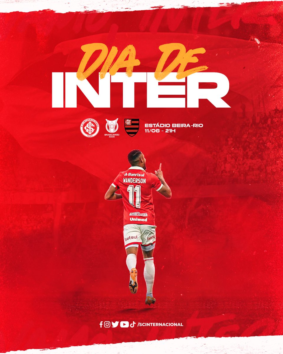 SCInternacional's tweet image. DIA DE INTER!! 🔥🇦🇹

Dia de Beira-Rio! 🏟️ Vamos em busca dos três pontos pelo Brasileirão e contamos com o apoio da torcida. O Gigante te espera! 💪🇦🇹 

#ColoradoJogaJunto 🙌🏻