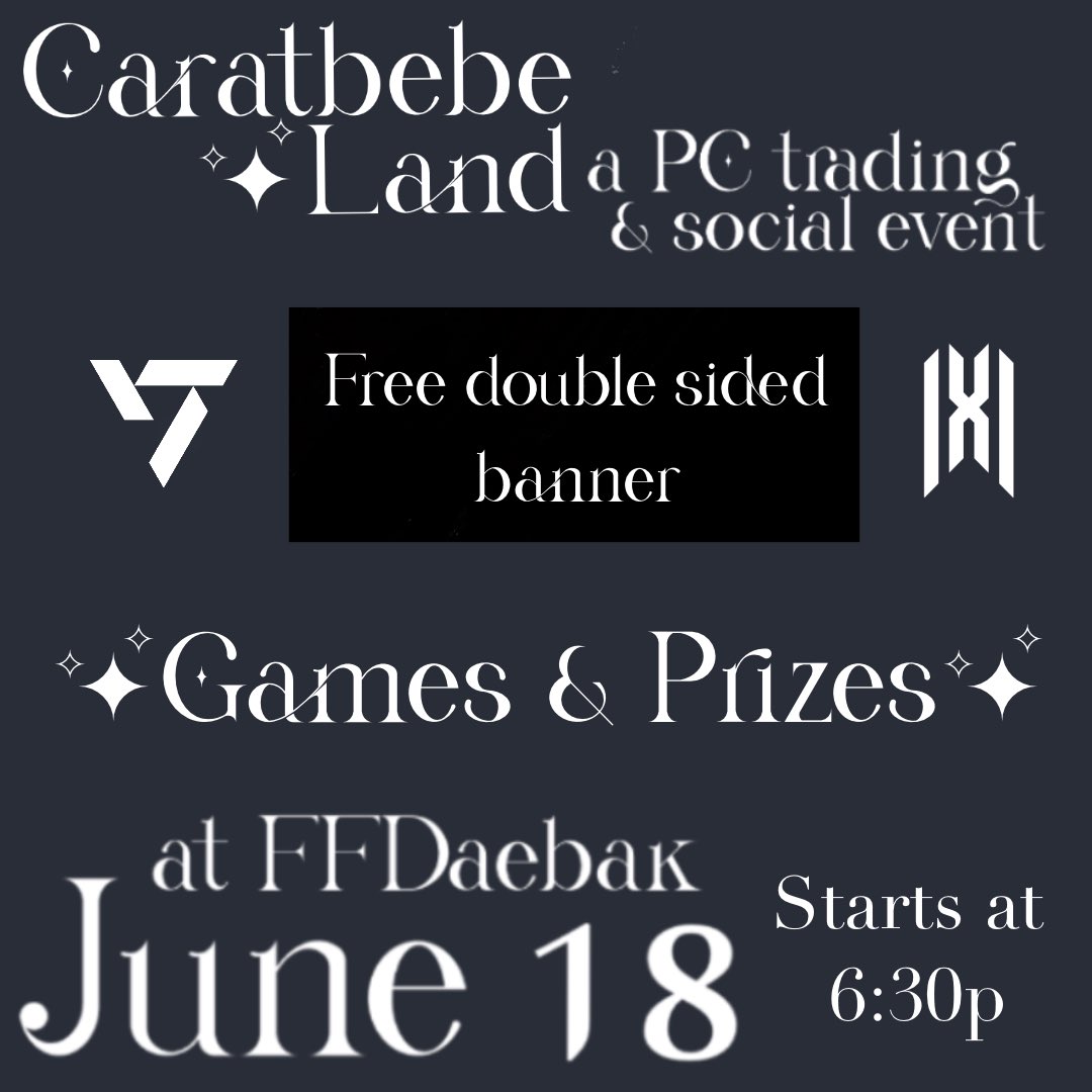 ffdaebak's tweet photo. We’re hosting a PC trading event themed for Monsta X and Seventeen next week at the store! https://t.co/6nLMtydCgc
