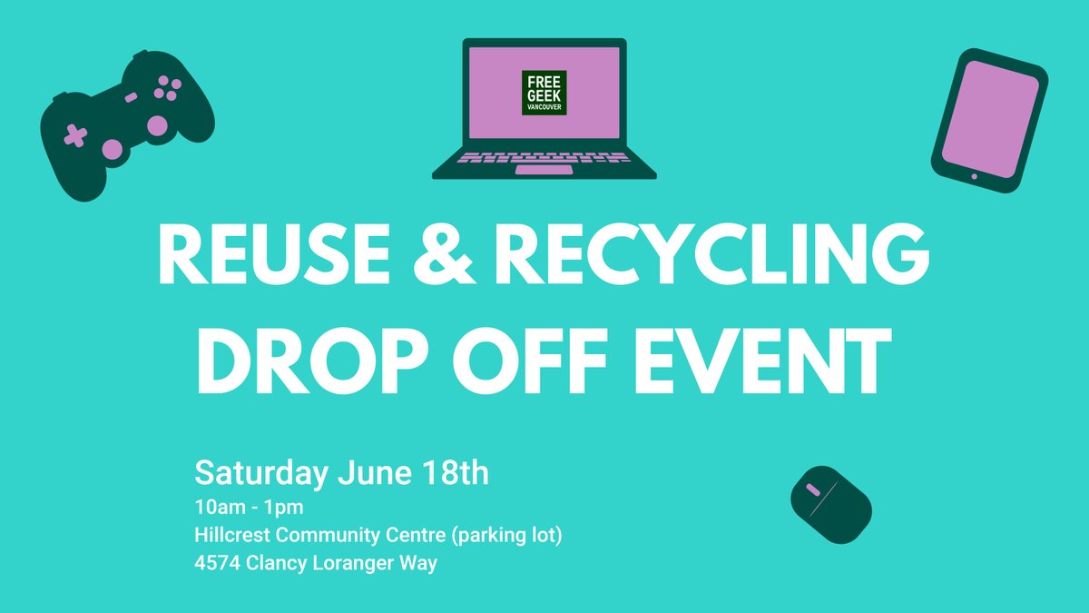 We're holding another Zero Waste Recycling Drive next Saturday, June 18th, from 10am-1pm. 
Check out the list of accepted donations here: vancouver.ca/green-vancouve…

We'll see you there!