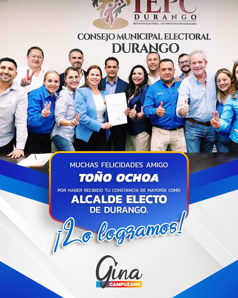 gina_campuzano's tweet photo. Mi querido @josejoseantonio, ¡claro que se pudo!
Conozco tu trabajo y gran #OrgulloXDurango, estoy muy contenta por este triunfo y estoy segura, serás el mejor presidente municipal.
¡Felicidades amigo! https://t.co/3xGOrAsy7O