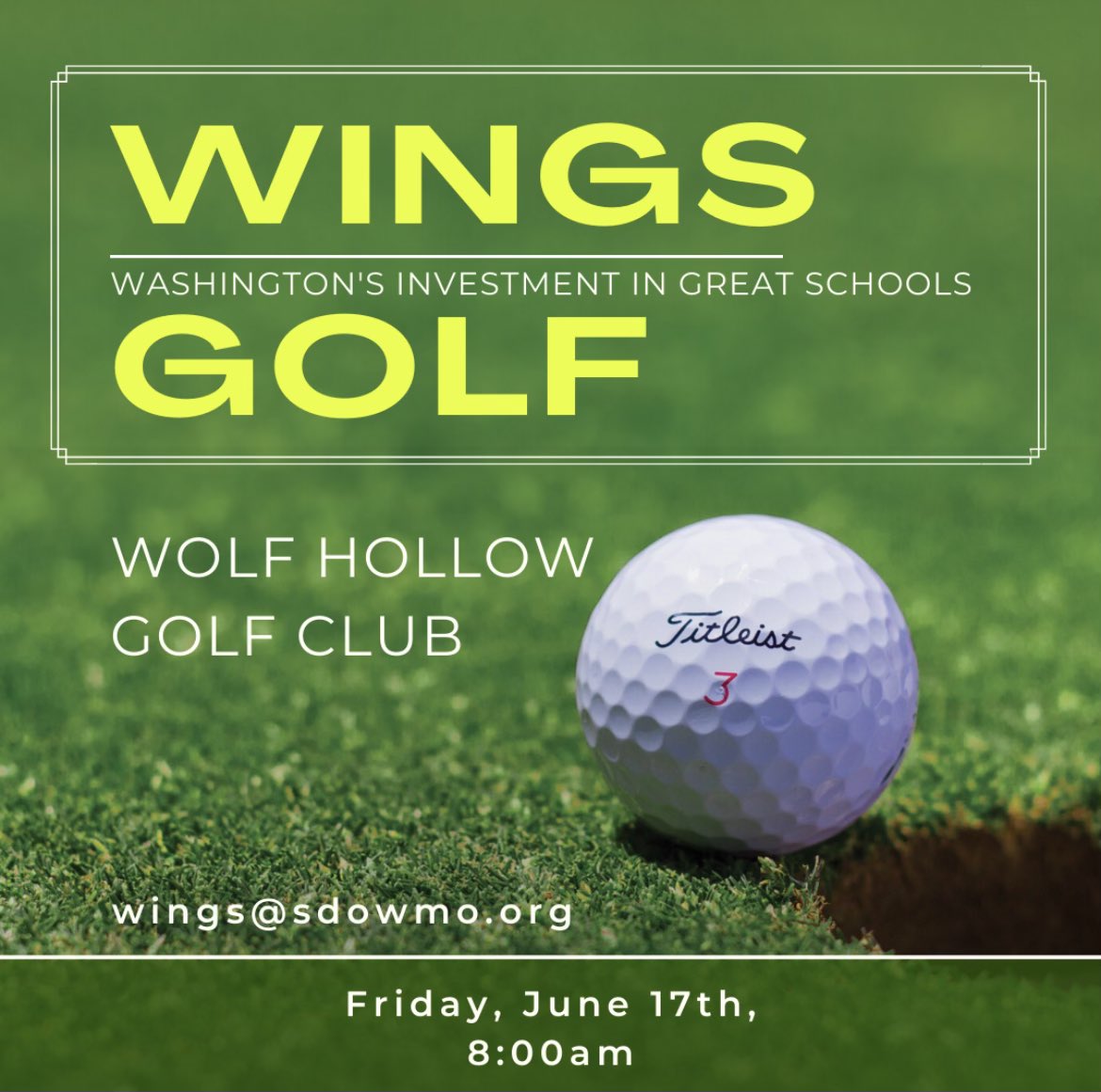 wingssdow's tweet photo. WINGS Golf Tournament  Friday, June 17 at Wolf Hollow. Four person teams, registration @ 7:00 am, 8:00 am tee time. Cost to register is $125.00, includes food, drinks, and games. Proceeds: WINGS Endowment. Contact Casey Zastrow czastrow@amfam.com or Wings@sdowmo.org https://t.co/UlvawyK4Mk