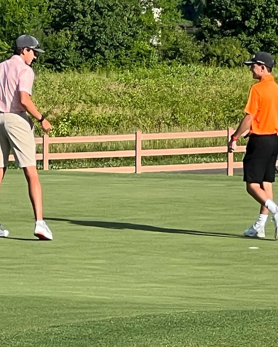 catholic_golf's tweet photo. Great to see @KnoxCatholic golfers working to get better during the offseason. Today, class of ‘25 team members, @Dean30339028 and Grant Odom, attended the @Vol_Golf camp to work on all facets of their games. https://t.co/CGtI5ze9hz