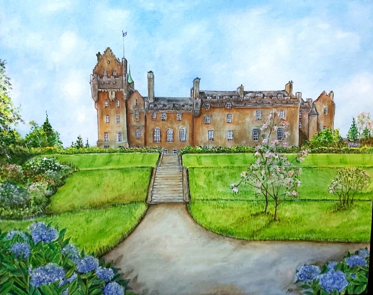 Art by Michelle Harrison of Brodic Castle in Arran Scotland.