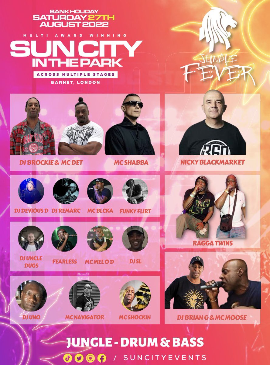 JUNGLE FEVER IN THE PARK WITH SUNCITY!! 27/08/22 DATE SET GET THOSE TICKETS FAST❤️💯
