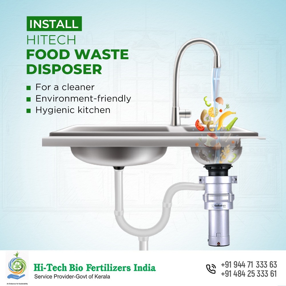 Install Hitech Food Waste Disposer under your kitchen sink and flush all your food waste problems away. 
hitechbio.in | 9447133363
.
.
#hitechbiofertilizers #foodwastedisposer #BiogasPlant #gardencomposter #compost #cleanindia #greenindia #cleancity #organicfarming