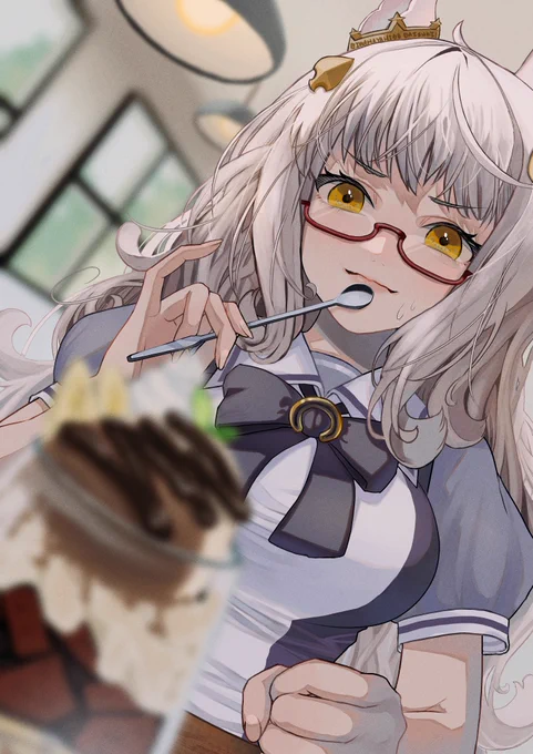 『減量は明日から…』

バナナパフェの誘惑に勝てなかったハヤヒデを描きました🍌
#ウマ娘 #ビワハヤヒデ 