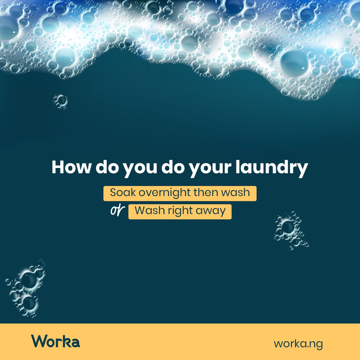 theworkahq's tweet image. How do you do your laundry? 

#AbujaTwitterCommunity #abuja #worka