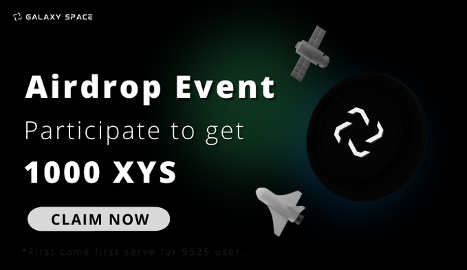 CryptoAscendes's tweet photo. Airdrop Galaxy Space is live! get 1000 XYS est $3๐
Follow the task : https://t.co/DrjeDdX9Gg
*after complete the task claim your XYS token here: https://t.co/amTjCuFLBO
#BSC #Airdrop #XYS #NFT #NFTGiveaway https://t.co/p36ekcO51o