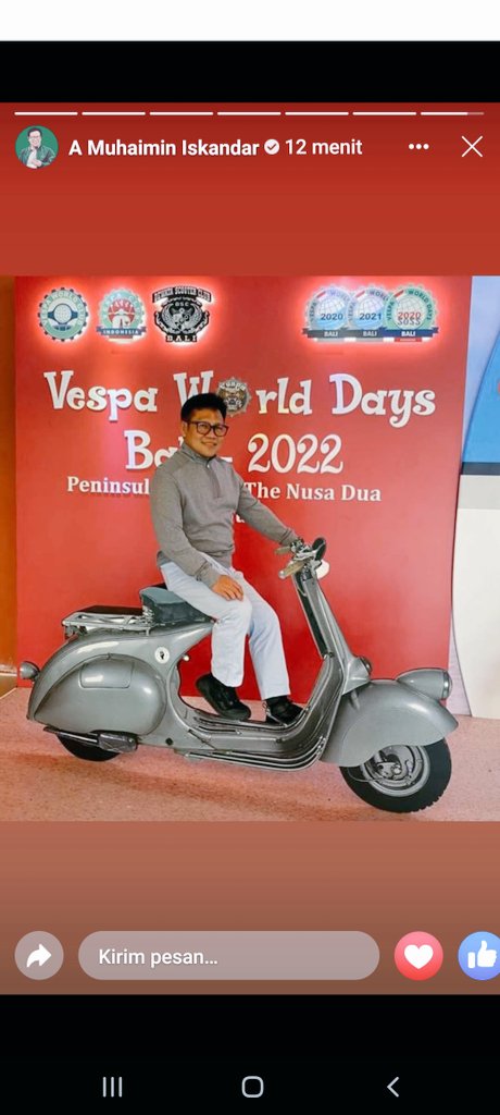 sdgskaltim's tweet photo. @TPP_KALTIM @cakimiNOW @Brigade01Arwan1 @Jazilul_Fawaid @cakimiNOW akan menghadiri #VespaWorldDays2022 di #Bali 
Salam #solidaritas, kesetiakawanan, gotong royong, kesahajaan, kesantunan dan romantika💞💚💚
@Brigade01Arwan1 @gaspoll2024
@billy4riez @Jazilul_Fawaid @SukoyoKasekpro https://t.co/EalIqCC337