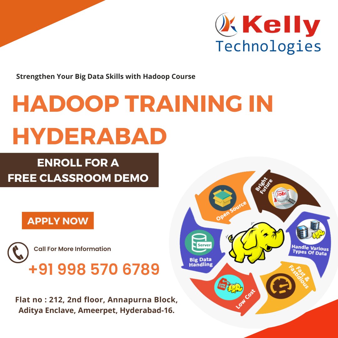 KellyTechno_adm's tweet photo. Strengthen Your Big Data Skills with Hadoop Course
For More:
https://t.co/AbUjU03vje
For More:
https://t.co/3sD6NGrSOG
#HadoopTraining #HadoopCourse #Hyderabad https://t.co/CLXwWyvURa
