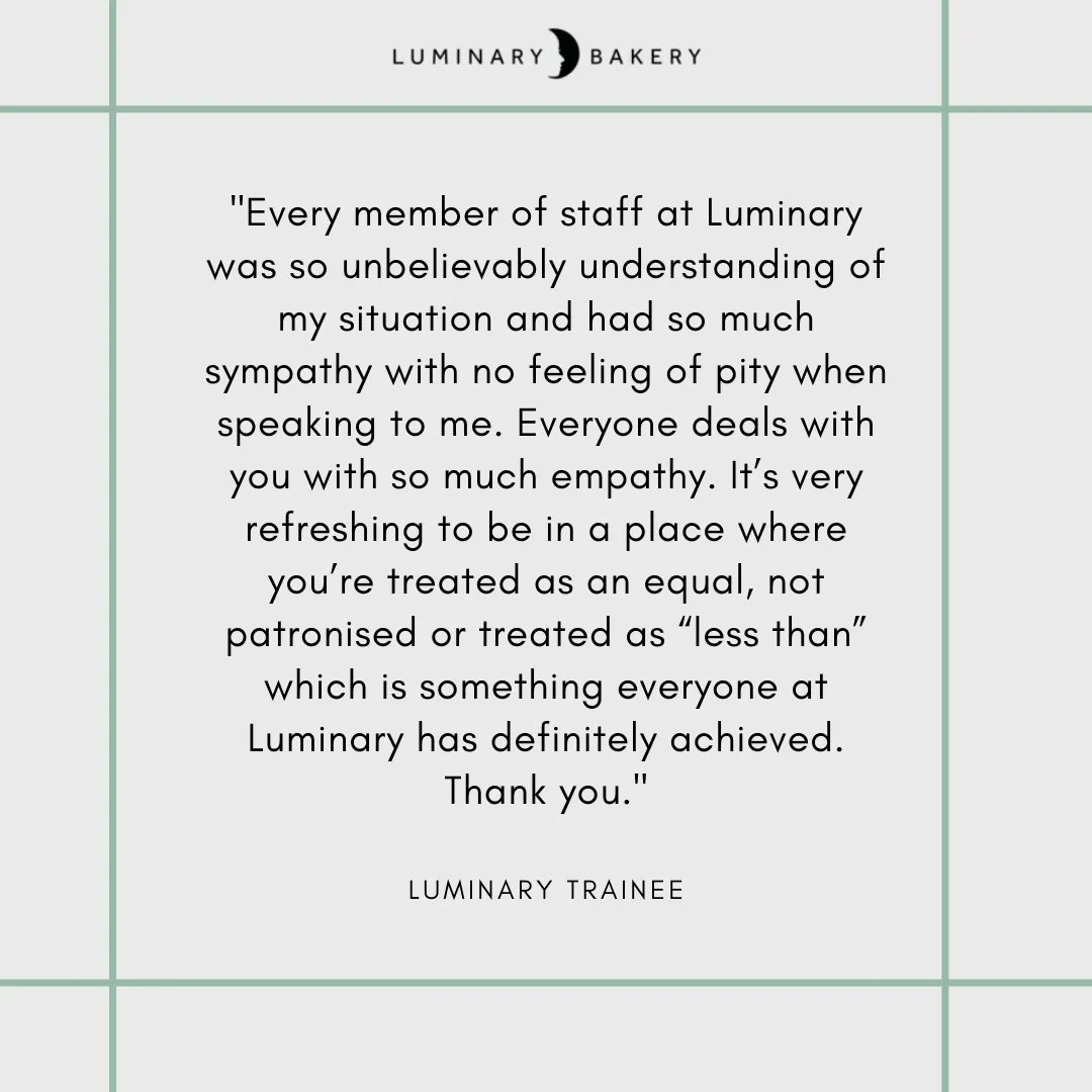 LuminaryBakery's tweet image. A quote from a current Luminary trainee 💛🌙

#luminarybakery #londoncharity #womensupportingwomen #womenempoweringwomen #charity #supportprograms #employability #employabilityskills #independenceskills