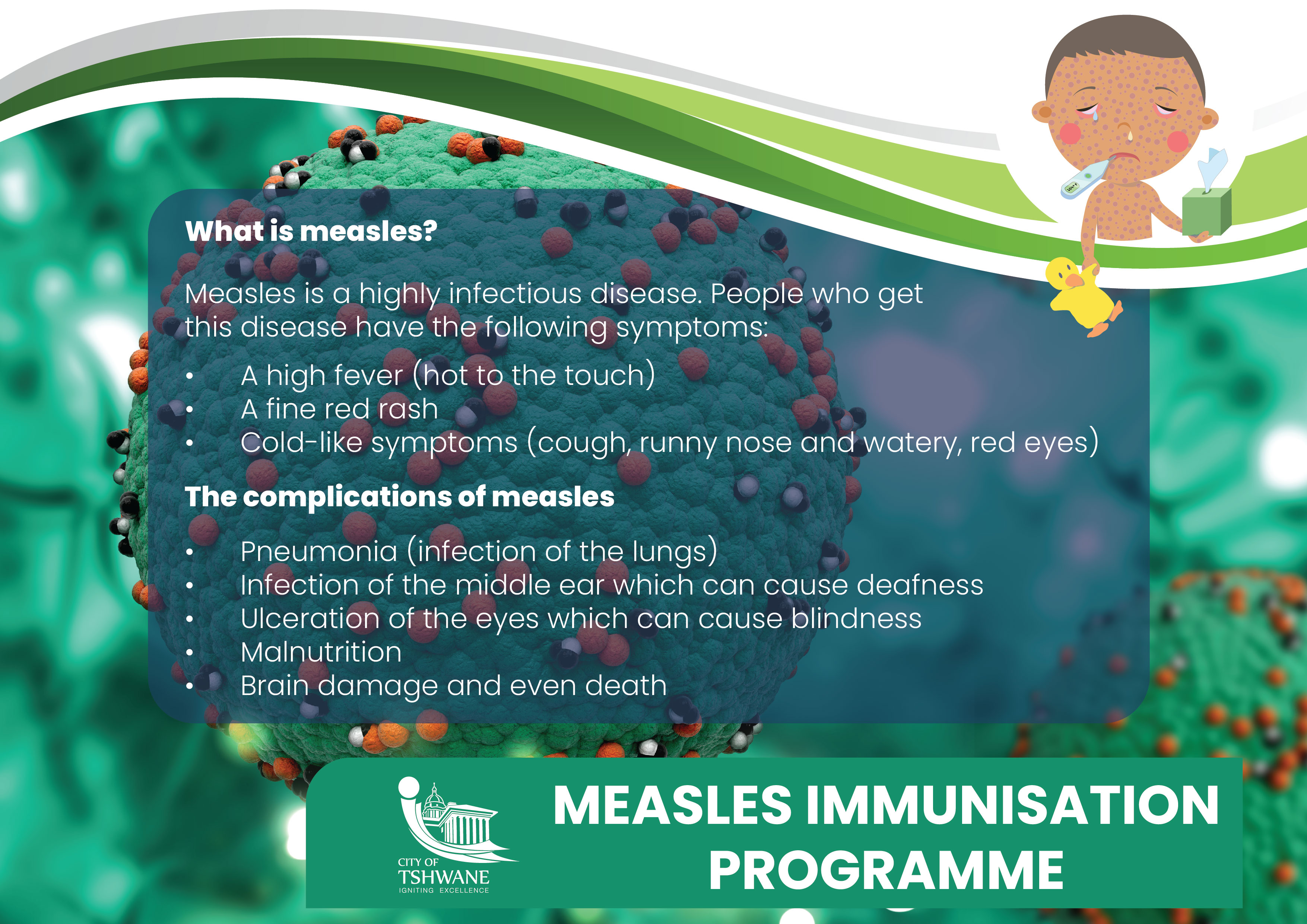 City of Tshwane on Twitter "Measles is a highly contagious disease and