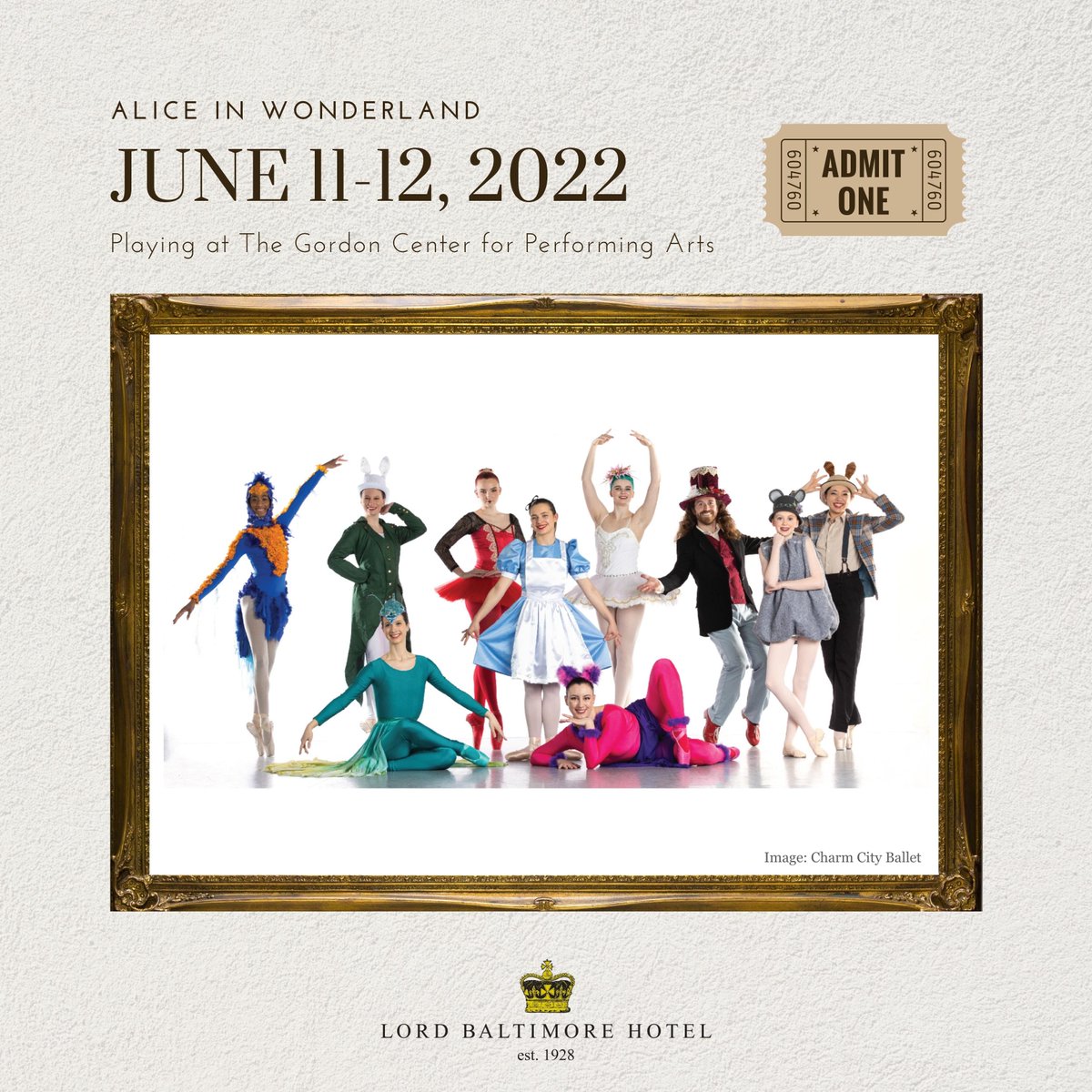 Get your tickets now for Charm City Ballet's production of Alice in Wonderland, June 11-12 at Gordon Center of Performing Arts! charmcityballet.com/tickets. #CharmCityBallet #CharmCity #GordonCenter #AliceinWonderland #AliceinWonderlandBallet