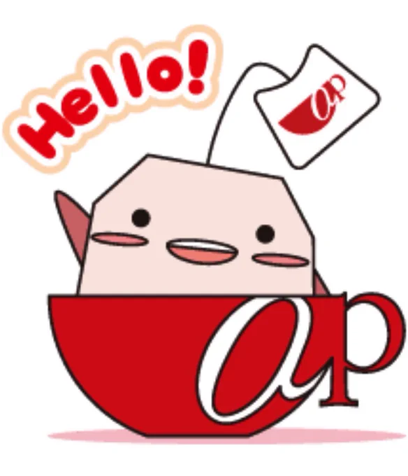 Prettea the pretty tea bag is the mascot for Apricio Cafes in Japan. 