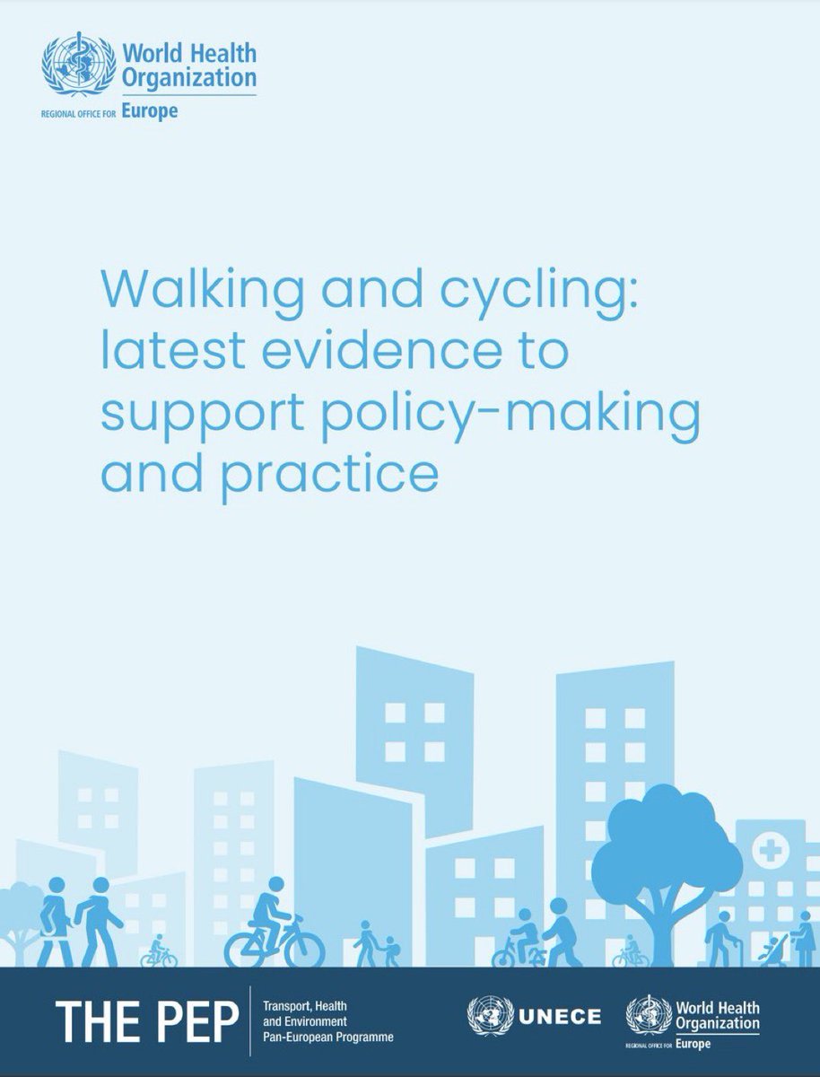 BrentToderian's tweet photo. “Evidence shows that investments in policies that promote safe cycling and walking can play a crucial role in shaping health, mitigating climate change and improving the environment.” — New @WHO report intended to “support policy-making &amp; practice. #WHO
https://t.co/JC1W5ZqaMh https://t.co/QLTCyH9iSp
