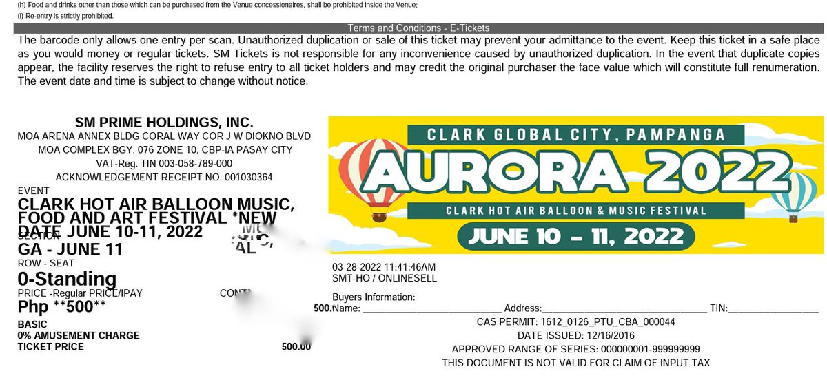 mojsangoyo's tweet photo. 4pcs GA e-txtix for 1000php #aurorafest2022 https://t.co/4CMf2cS5jj