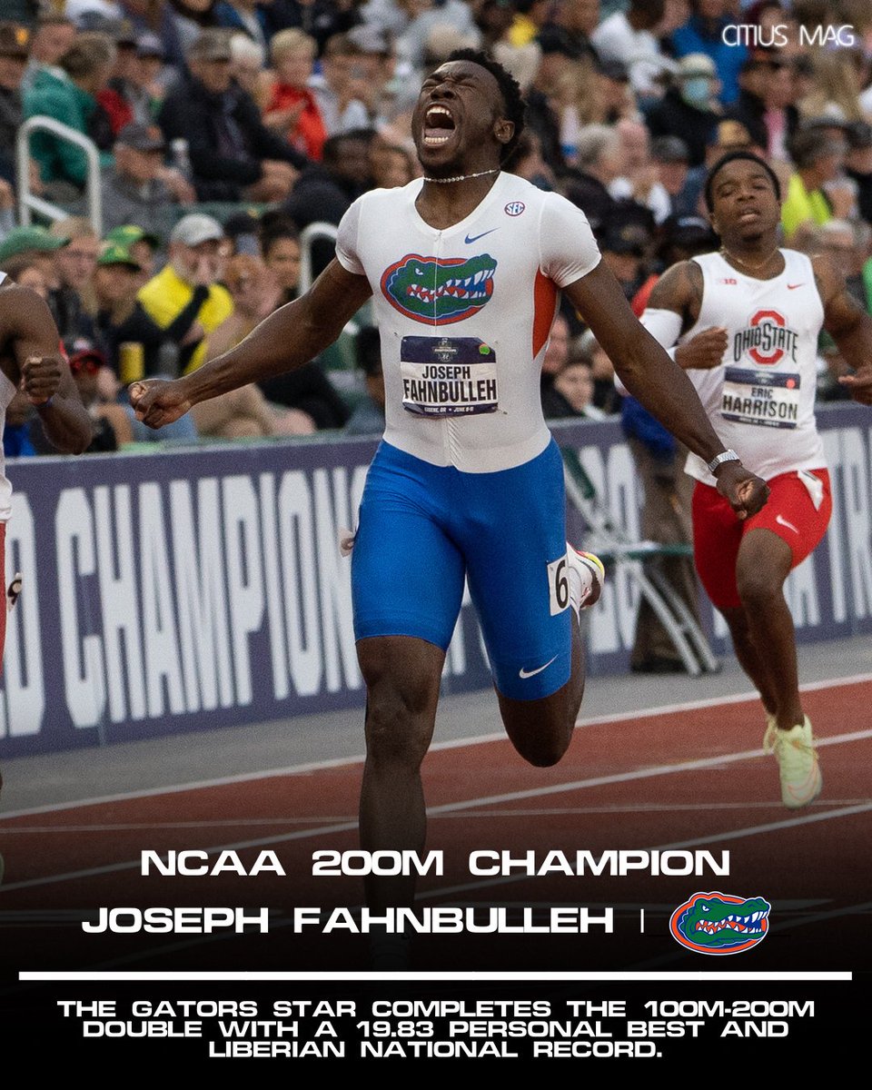 CitiusMag's tweet photo. ALL HAIL YOUR NEW NCAA SPRINTS KING!

👑 @joefahn | @GatorsTF https://t.co/DQHtrAZiy7